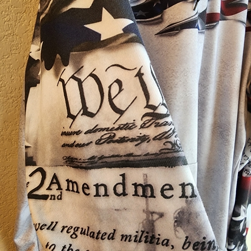 American Flag Graphic Grey Hooded Sweatshirt Size 3XL - Picture 8 of 12
